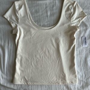 NWT Old Navy White Boat Neck Tee